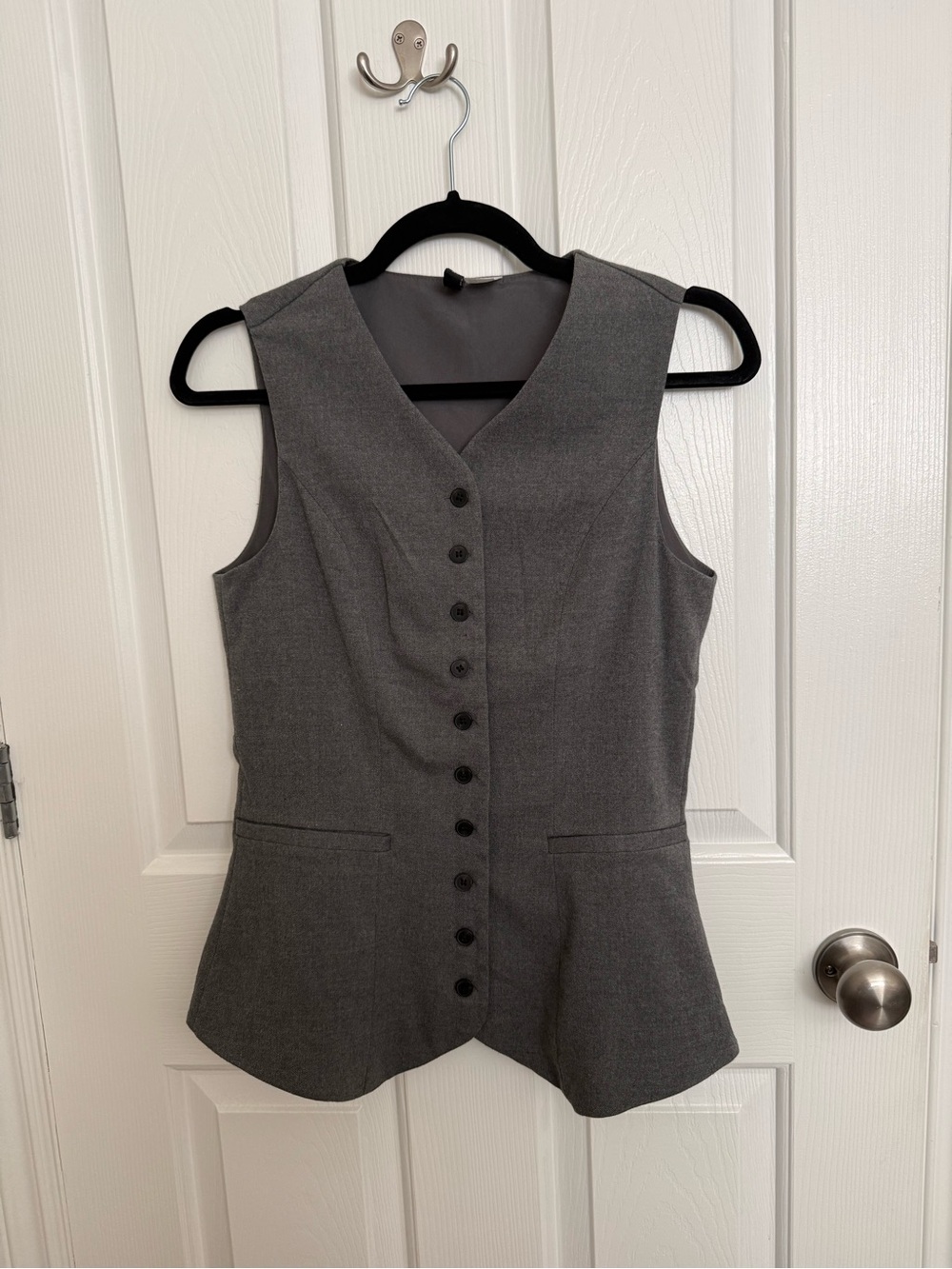 H&M Gray Tailored Button-Front Vest
